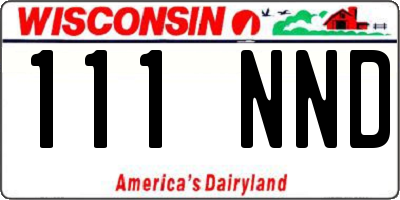 WI license plate 111NND