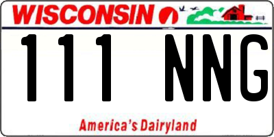 WI license plate 111NNG