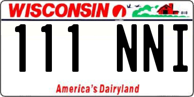 WI license plate 111NNI