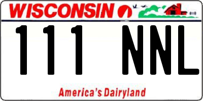 WI license plate 111NNL