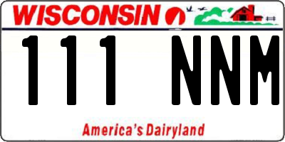 WI license plate 111NNM