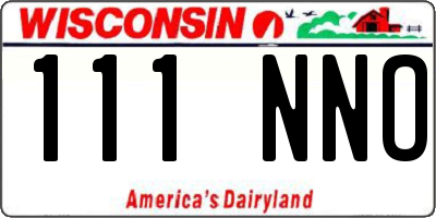 WI license plate 111NNO