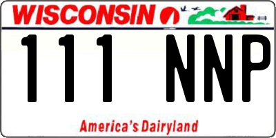 WI license plate 111NNP