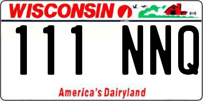 WI license plate 111NNQ