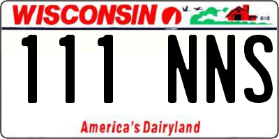 WI license plate 111NNS