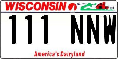 WI license plate 111NNW