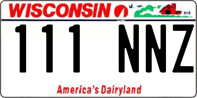 WI license plate 111NNZ