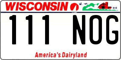 WI license plate 111NOG