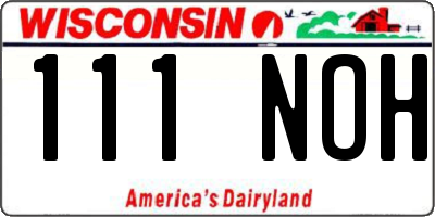 WI license plate 111NOH
