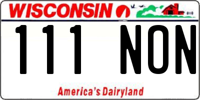 WI license plate 111NON