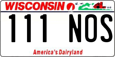 WI license plate 111NOS