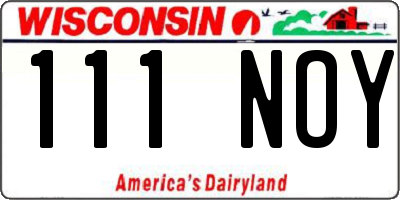 WI license plate 111NOY
