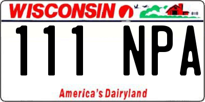 WI license plate 111NPA