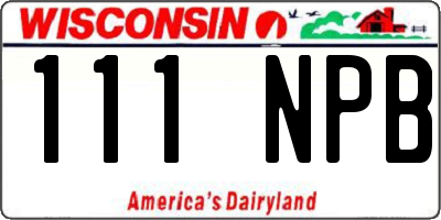 WI license plate 111NPB