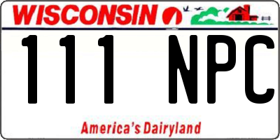 WI license plate 111NPC