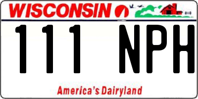 WI license plate 111NPH