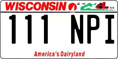 WI license plate 111NPI