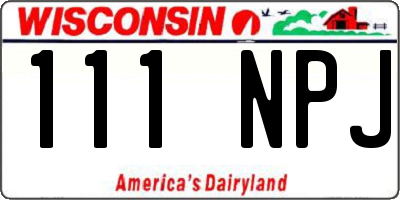 WI license plate 111NPJ