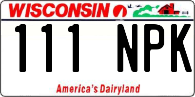 WI license plate 111NPK