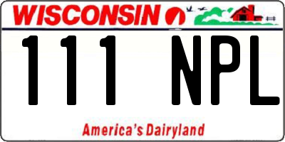 WI license plate 111NPL