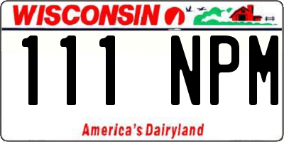 WI license plate 111NPM