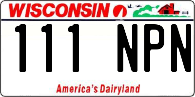 WI license plate 111NPN