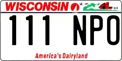 WI license plate 111NPO