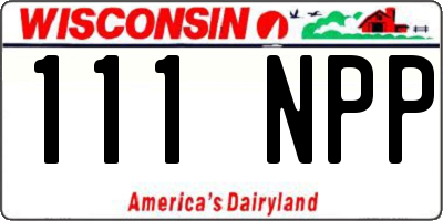 WI license plate 111NPP