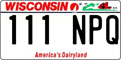 WI license plate 111NPQ