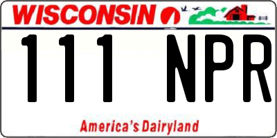 WI license plate 111NPR