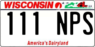 WI license plate 111NPS