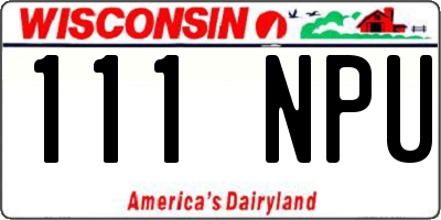 WI license plate 111NPU