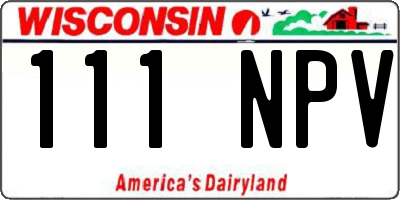 WI license plate 111NPV