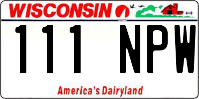WI license plate 111NPW