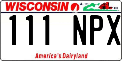 WI license plate 111NPX
