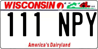 WI license plate 111NPY