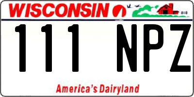 WI license plate 111NPZ