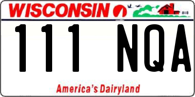 WI license plate 111NQA