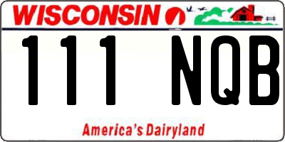 WI license plate 111NQB