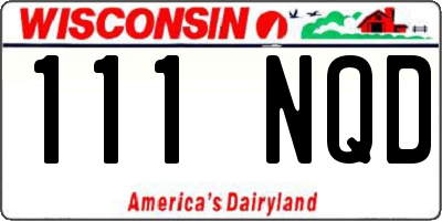 WI license plate 111NQD