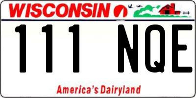 WI license plate 111NQE
