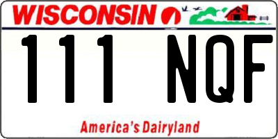 WI license plate 111NQF