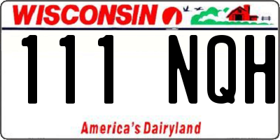 WI license plate 111NQH