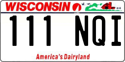 WI license plate 111NQI