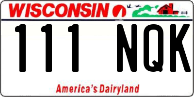 WI license plate 111NQK