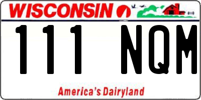 WI license plate 111NQM