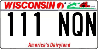 WI license plate 111NQN