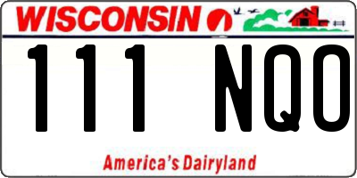 WI license plate 111NQO