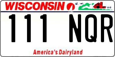 WI license plate 111NQR