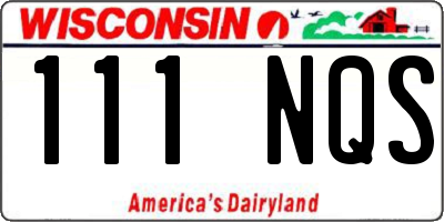 WI license plate 111NQS